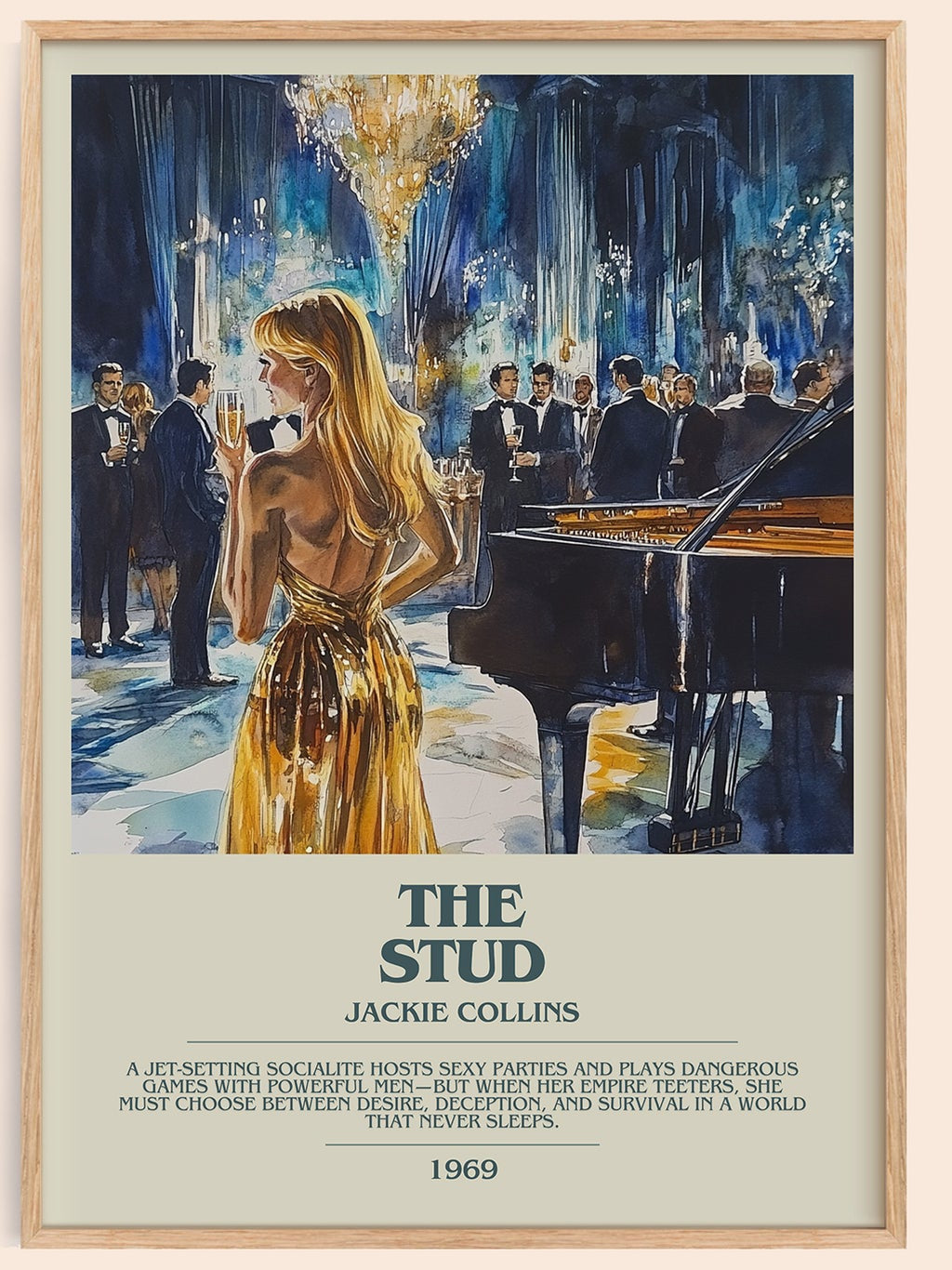 The Stud bookish book poster by Jackie Collins – framed literary art print