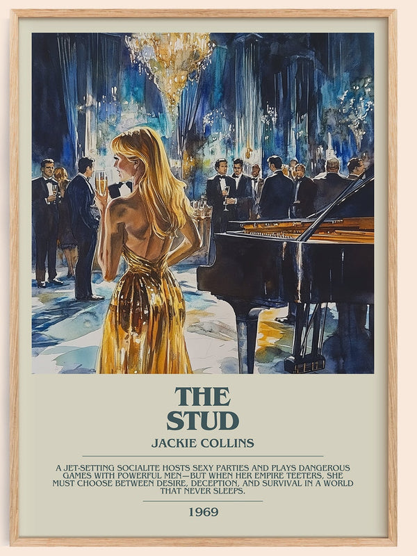 The Stud bookish book poster by Jackie Collins – framed literary art print