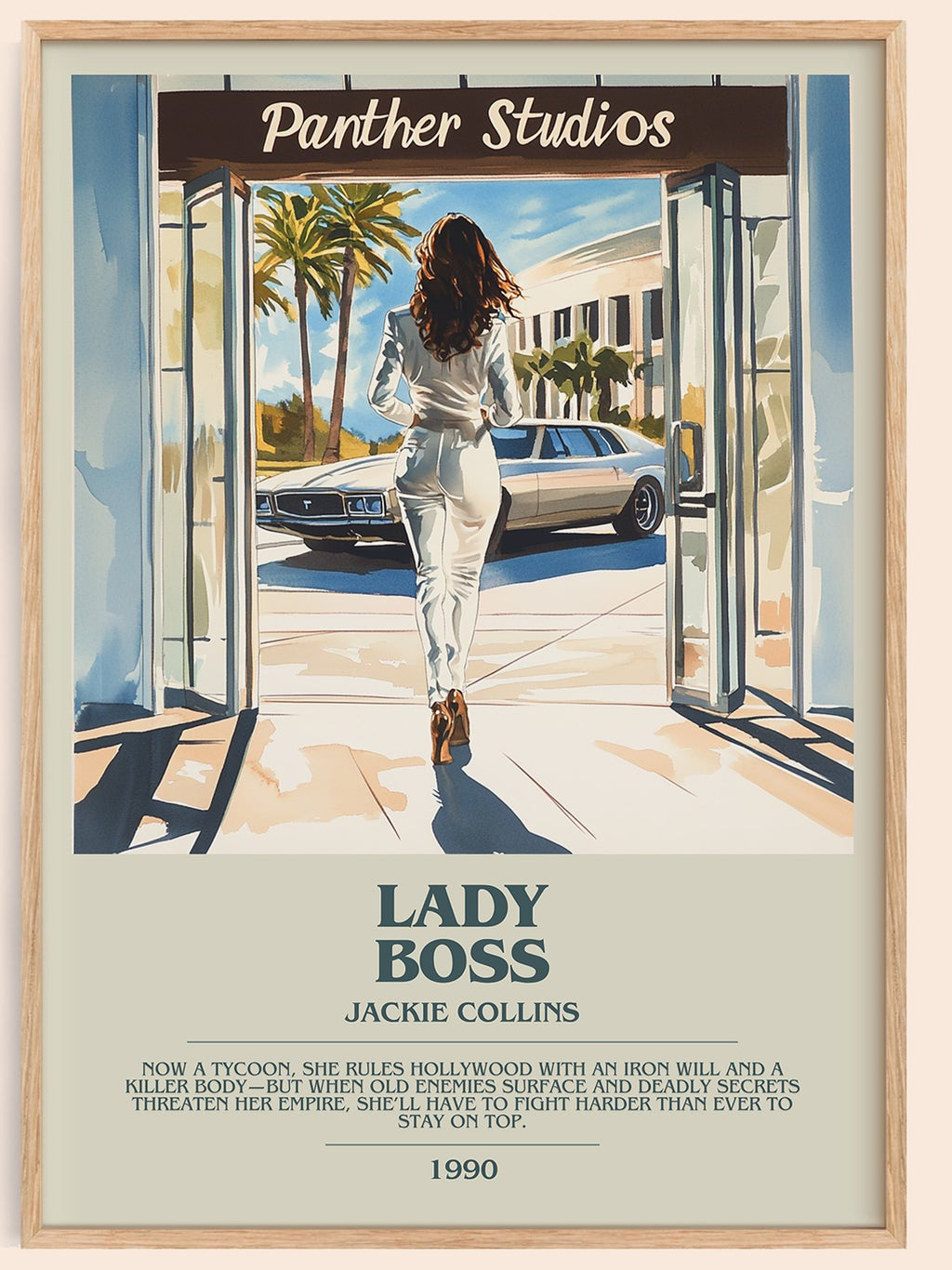 Lady Boss bookish book poster by Jackie Collins – framed literary art print