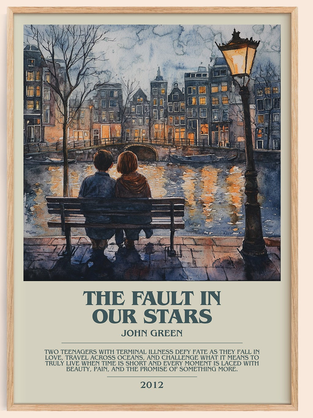 The Fault in Our Stars bookish book poster by John Green – framed literary art print