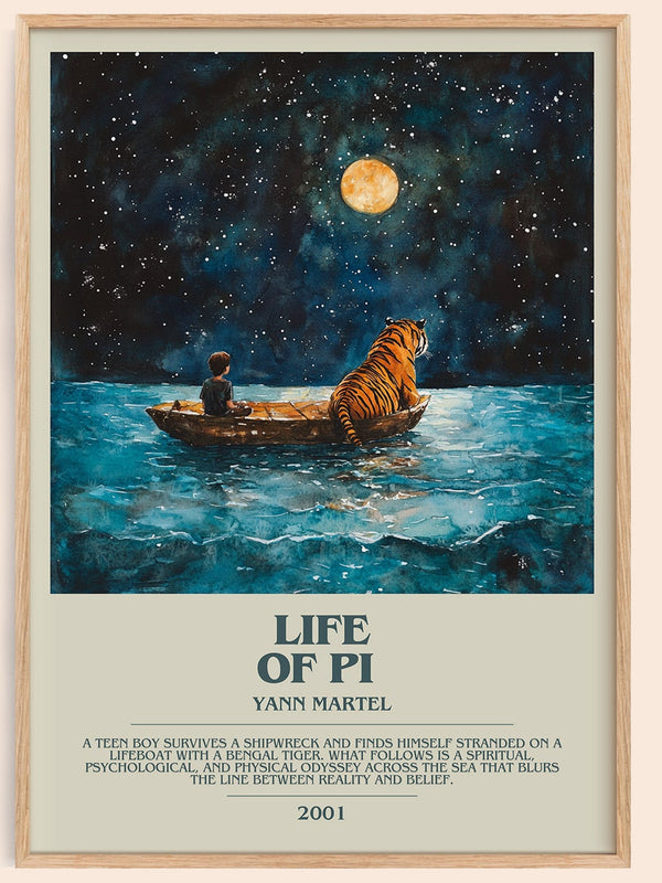 Life of Pi bookish book poster by Yann Martel – framed literary art print