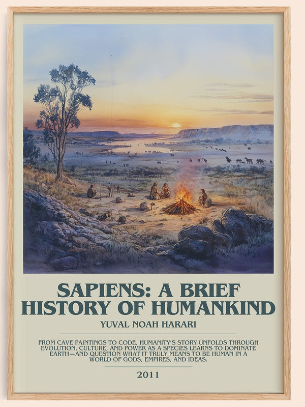 Sapiens: A Brief History of Humankind bookish book poster by Yuval Noah Harari – framed literary art print