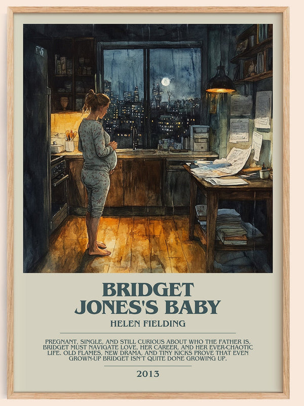 Bridget Jones's baby bookish book poster by Helen Fielding – framed literary art print