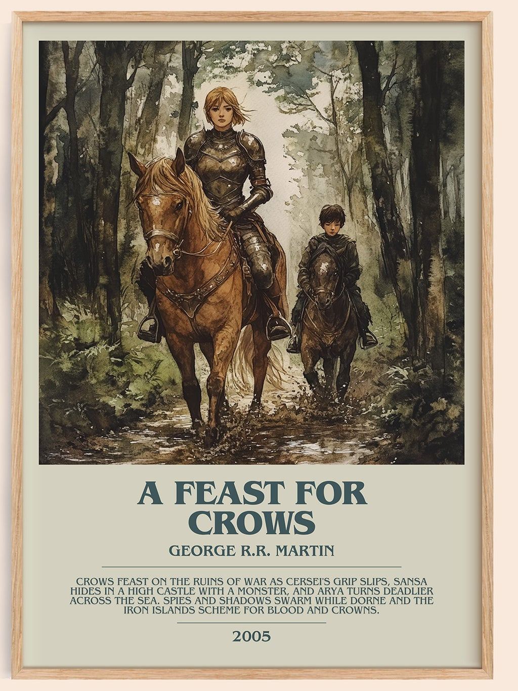 A Feast For Crows bookish book poster by George R.R. Martin – framed literary art print