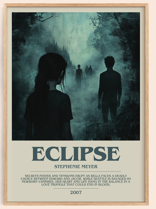 Eclipse bookish book poster by Stephenie Meyer – framed literary art print