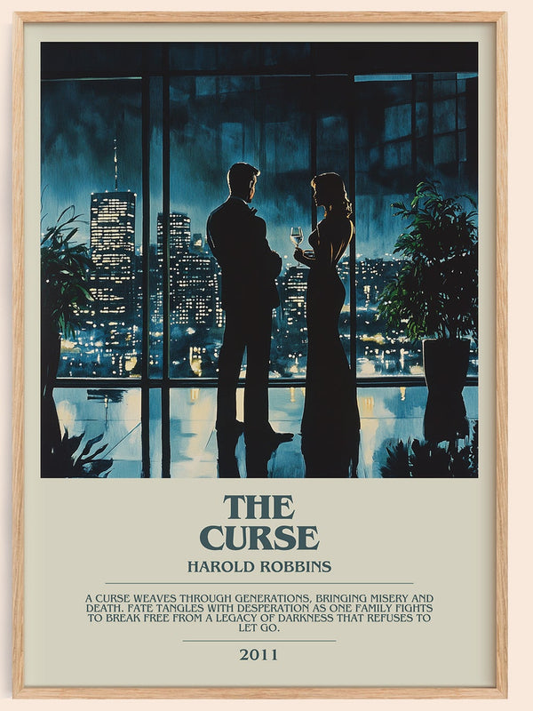 The Curse bookish book poster by Harold Robbins – framed literary art print