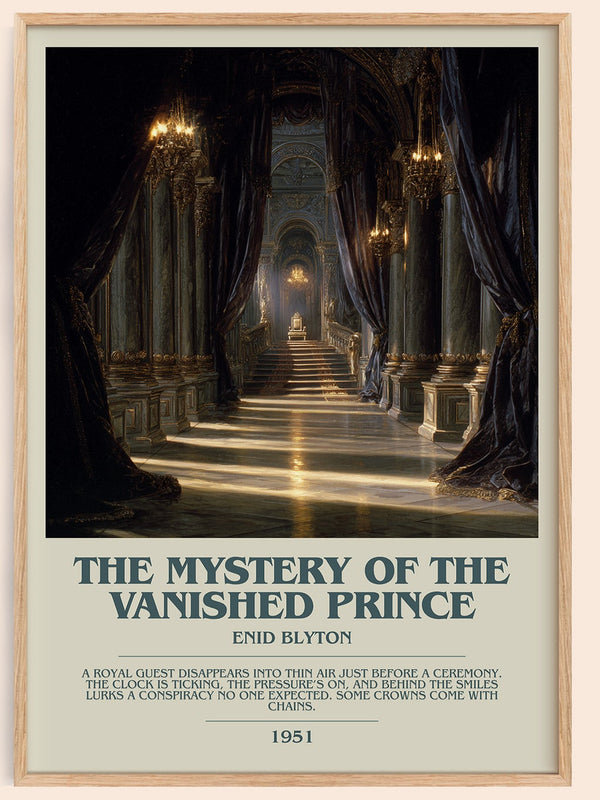 The Mystery of the Vanished Prince bookish book poster by Enid Blyton – framed literary art print
