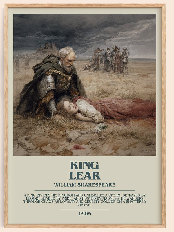 King Lear bookish book poster by William Shakespeare – framed literary art print