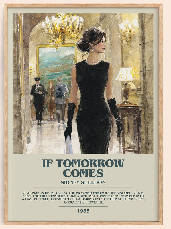 If Tomorrow Comes bookish book poster by Sidney Sheldon – framed literary art print