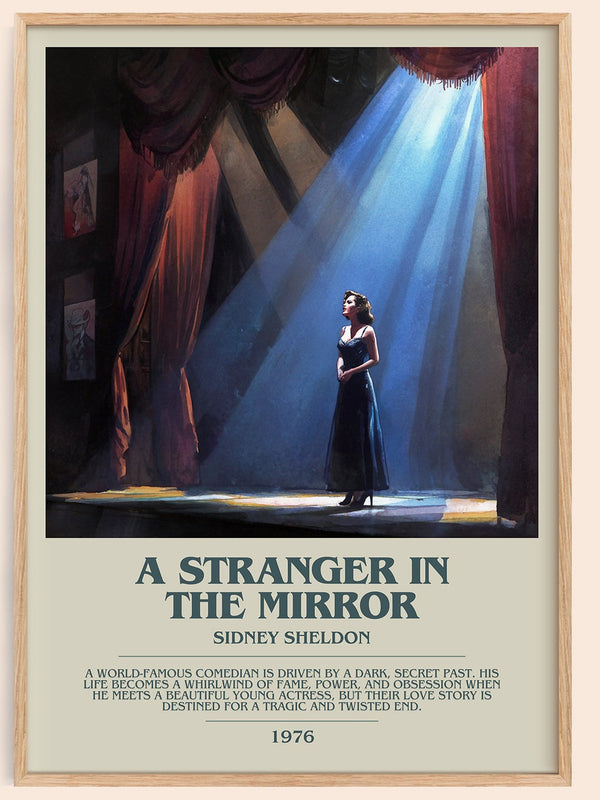 A Stranger in the Mirror bookish book poster by Sidney Sheldon – framed literary art print
