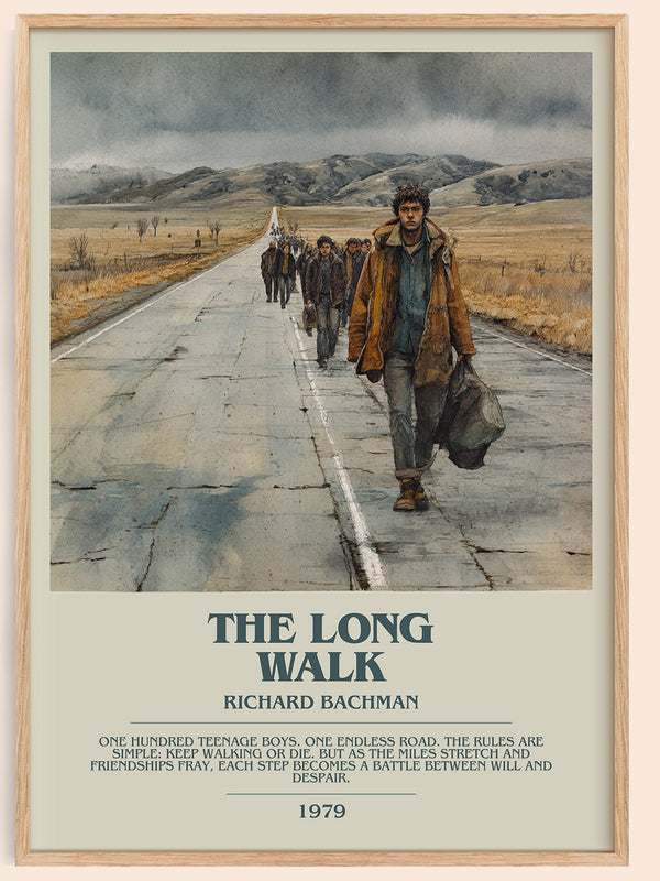 The Long Walk bookish book poster by Richard Bachman – framed literary art print