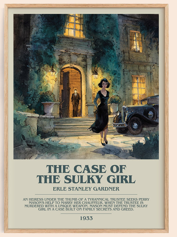 The Case Of The Sulky Girl bookish book poster by Erle Stanley Gardner – framed literary art print