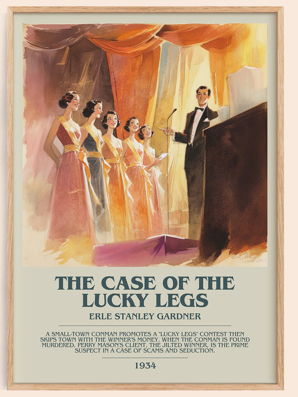 The Case of the Lucky Legs bookish book poster by Erle Stanley Gardner – framed literary art print