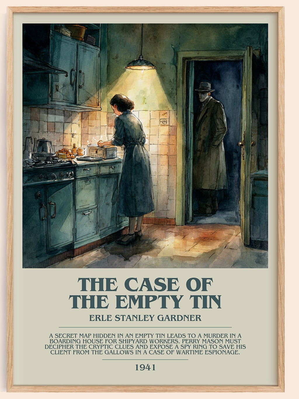The Case of the Empty Tin bookish book poster by Erle Stanley Gardner – framed literary art print