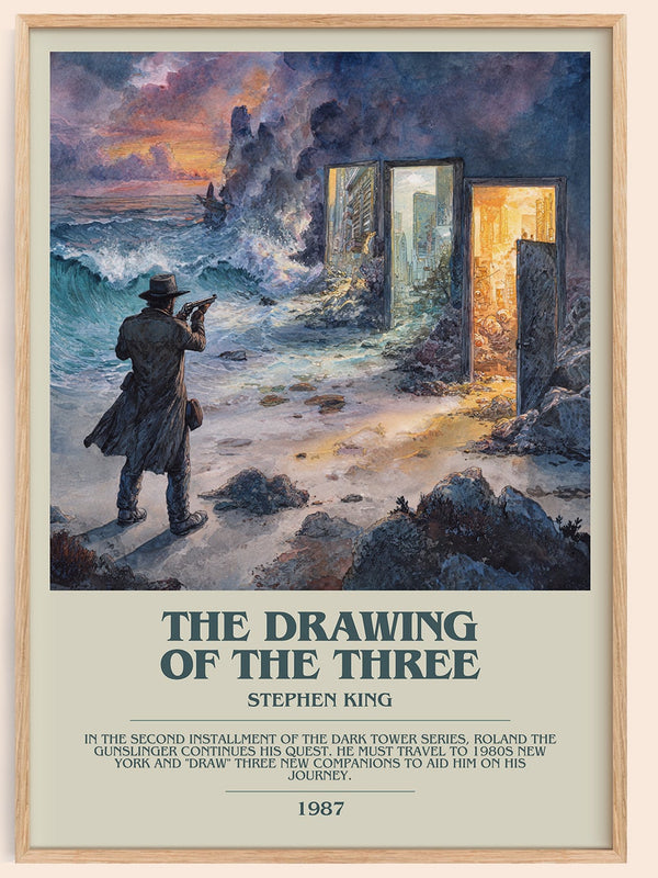 The Drawing of the Three bookish book poster by Stephen King – framed literary art print