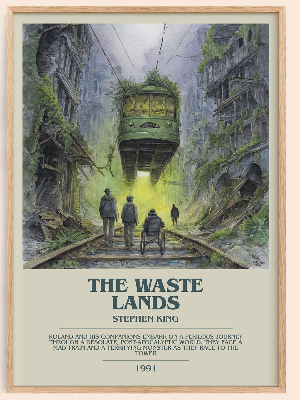 The waste lands bookish book poster by Stephen King – framed literary art print