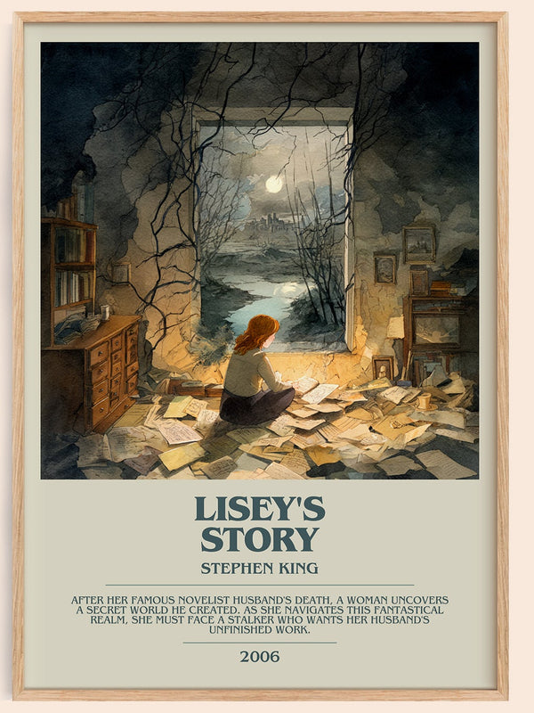 Lisey's Story bookish book poster by Stephen King – framed literary art print