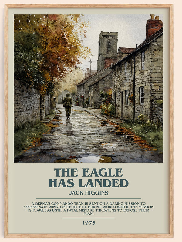The Eagle Has Landed bookish book poster by Jack Higgins – framed literary art print