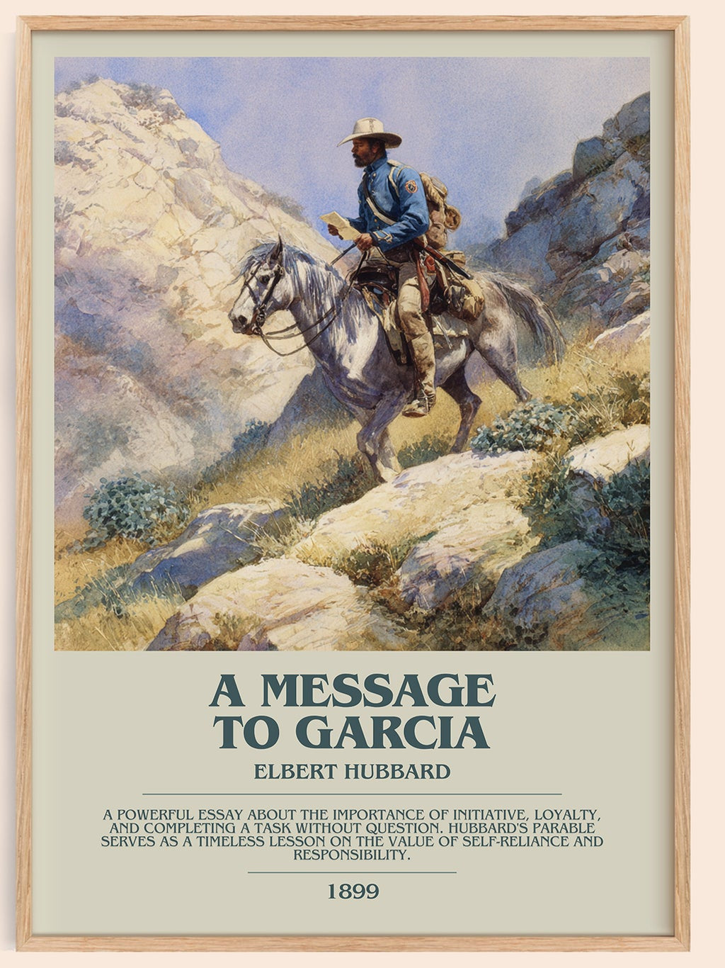 A Message to Garcia bookish book poster by Elbert Hubbard – framed literary art print