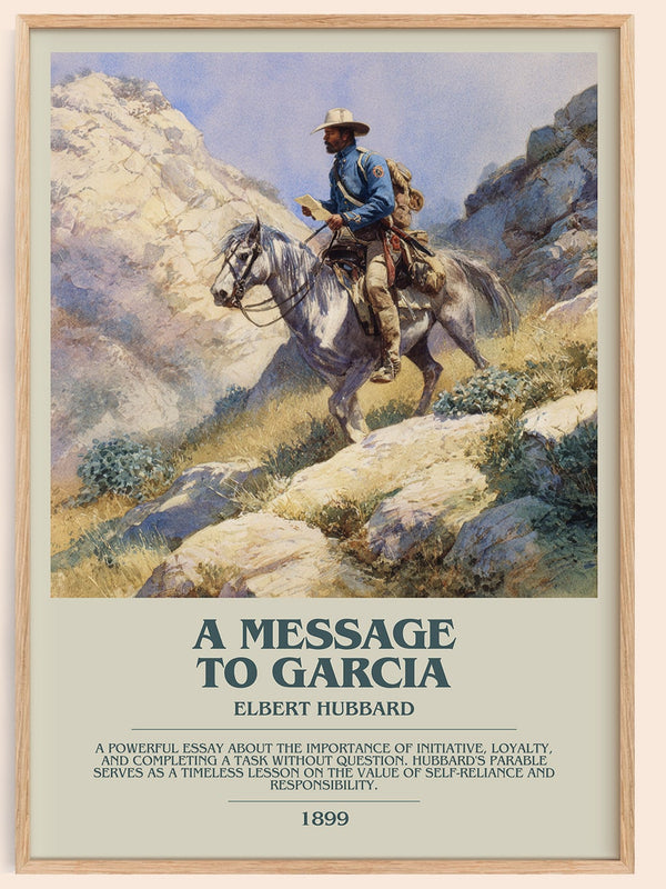 A Message to Garcia bookish book poster by Elbert Hubbard – framed literary art print