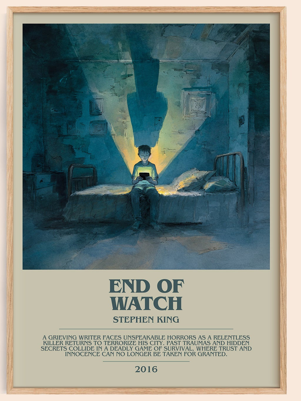 End of Watch bookish book poster by Stephen King – framed literary art print