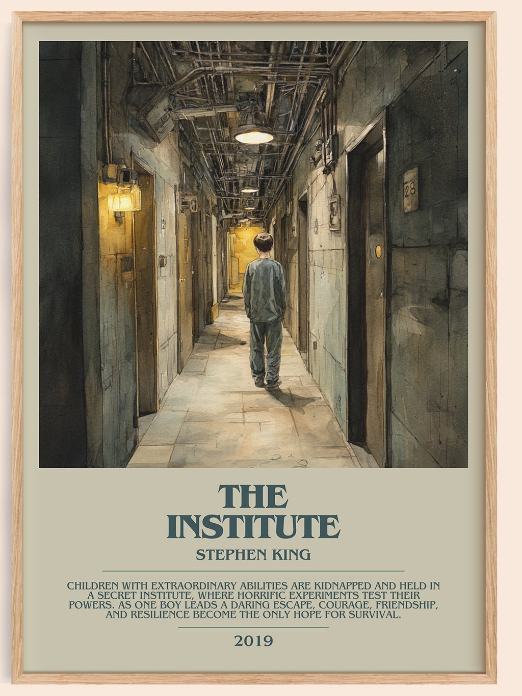 The Institute bookish book poster by Stephen King – framed literary art print