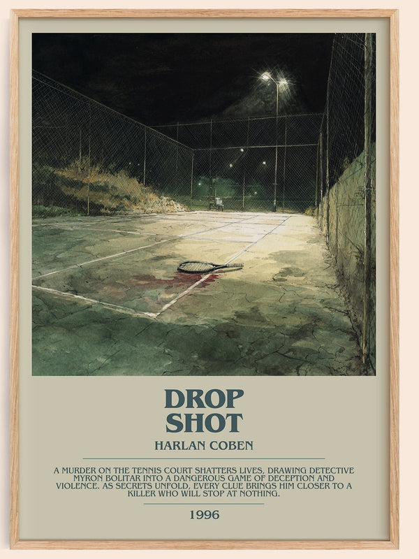 Drop Shot bookish book poster by Harlan Coben – framed literary art print