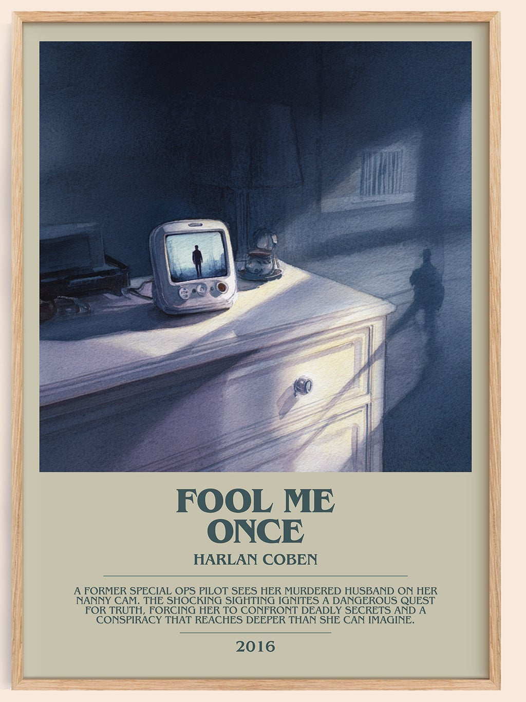 Fool Me Once bookish book poster by Harlan Coben – framed literary art print