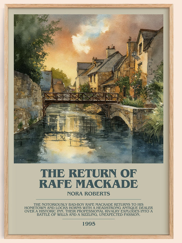 The Return of Rafe MacKade bookish book poster by Nora Roberts – framed literary art print