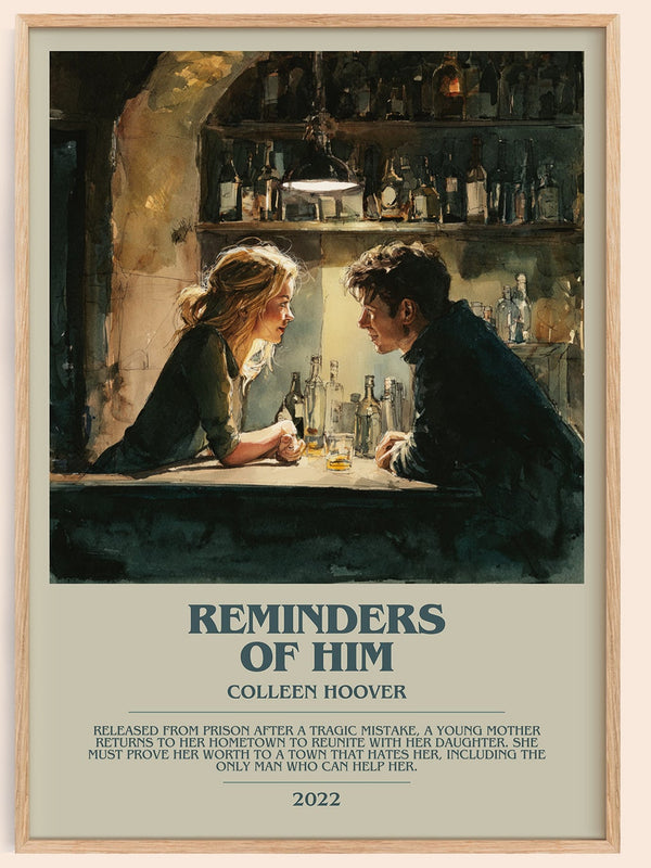 Reminders of Him bookish book poster by Colleen Hoover – framed literary art print