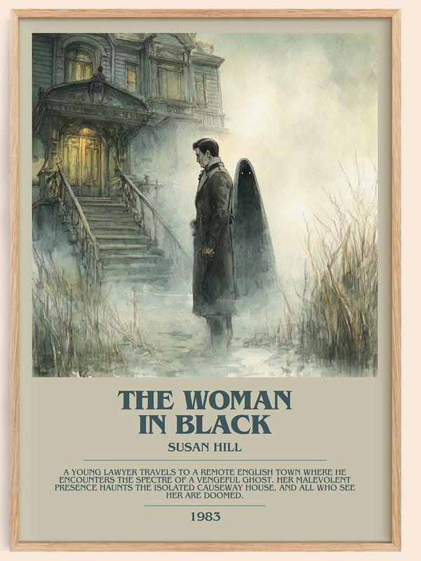 The Woman in Black bookish book poster by Susan Hill – framed literary art print