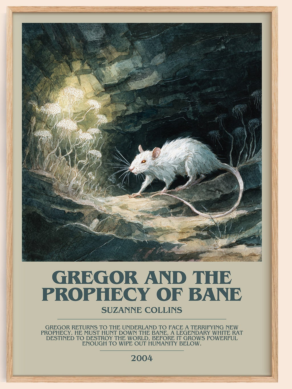 Gregor and the Prophecy of Bane bookish book poster by Suzanne Collins – framed literary art print