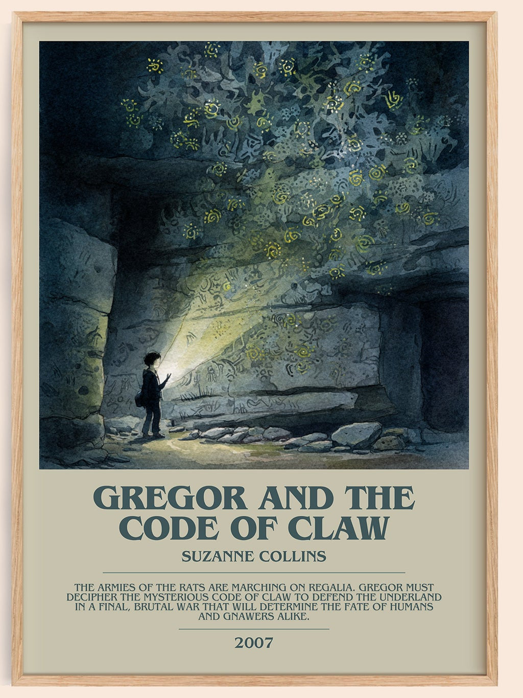 Gregor and the Code of Claw bookish book poster by Suzanne Collins – framed literary art print