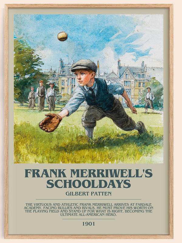 Frank Merriwell's Schooldays bookish book poster by Gilbert Patten – framed literary art print