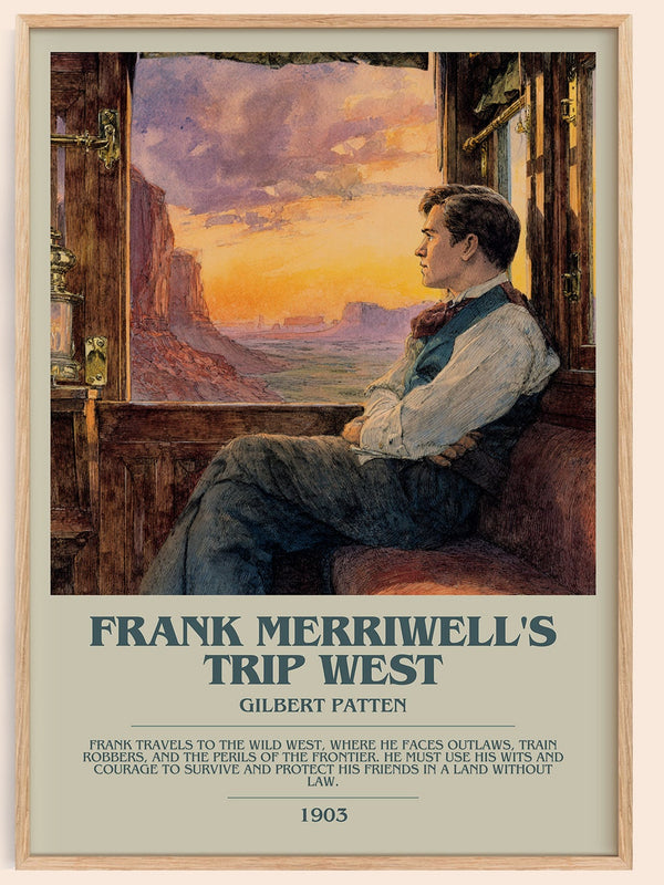 Frank Merriwell's Trip West bookish book poster by Gilbert Patten – framed literary art print