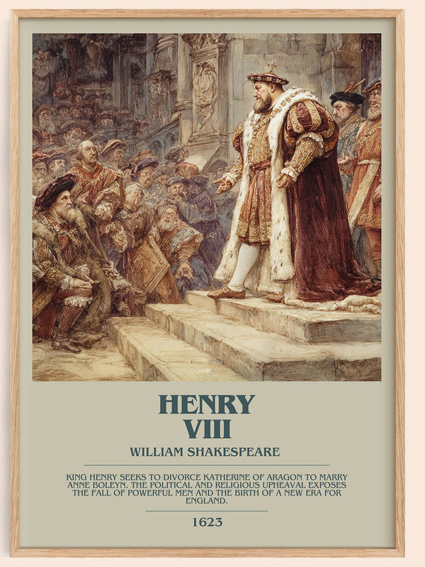 Henry Viii bookish book poster by William Shakespeare – framed literary art print