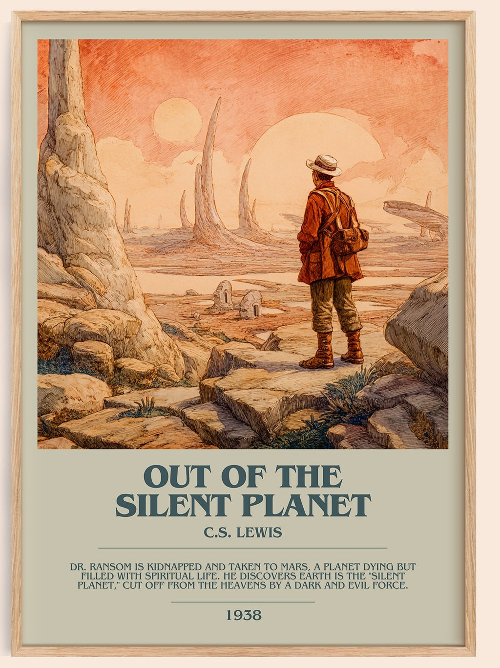 Out of the Silent Planet bookish book poster by C.S. Lewis – framed literary art print