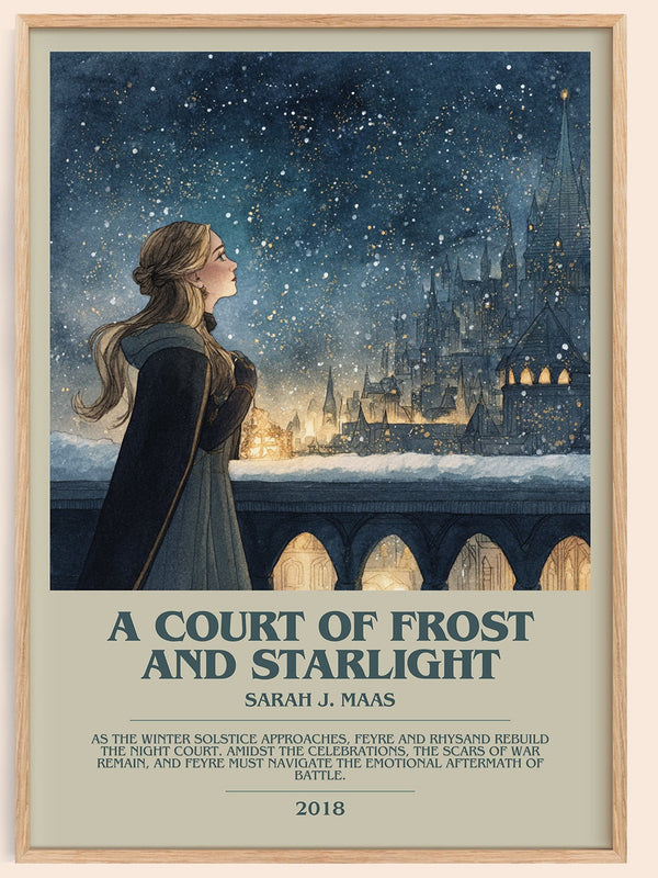 A Court of Frost and Starlight bookish book poster by Sarah J. Maas – framed literary art print