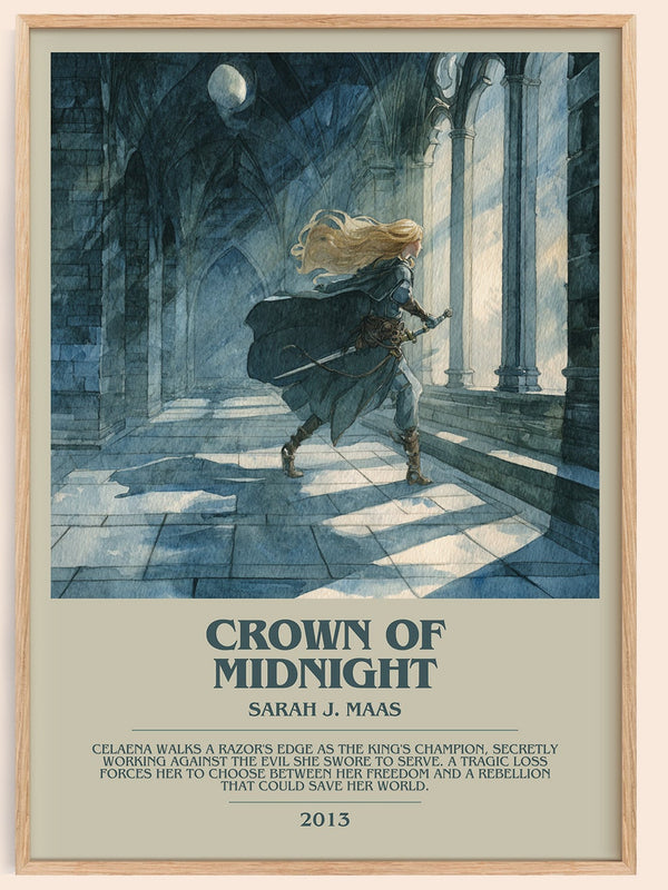 Crown of Midnight bookish book poster by Sarah J. Maas – framed literary art print