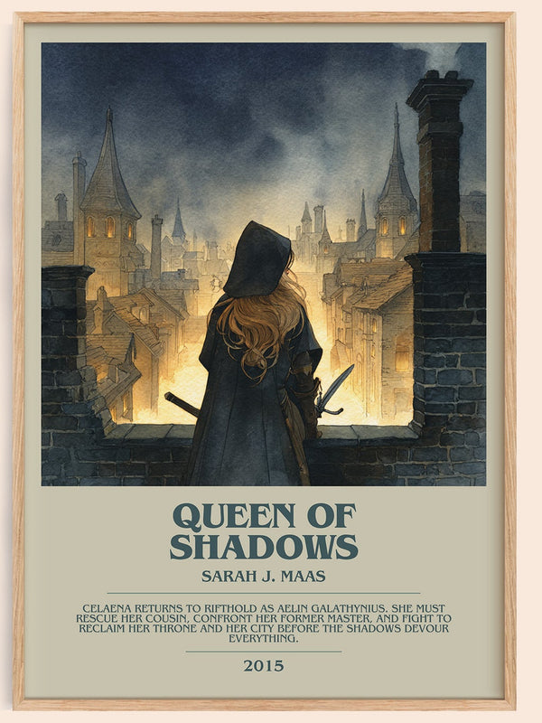 Queen of Shadows bookish book poster by Sarah J. Maas – framed literary art print