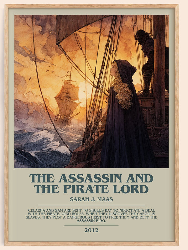 The Assassin And The Pirate Lord bookish book poster by Sarah J. Maas – framed literary art print