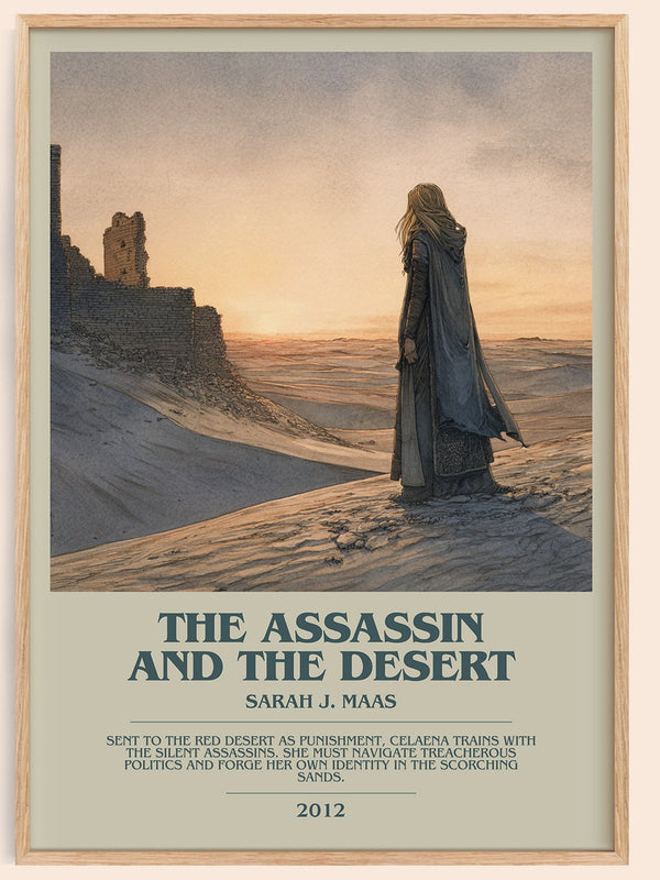The Assassin And The Desert bookish book poster by Sarah J. Maas – framed literary art print