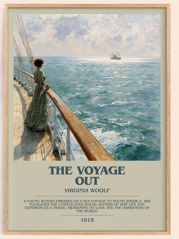 The Voyage Out bookish book poster by Virginia Woolf – framed literary art print