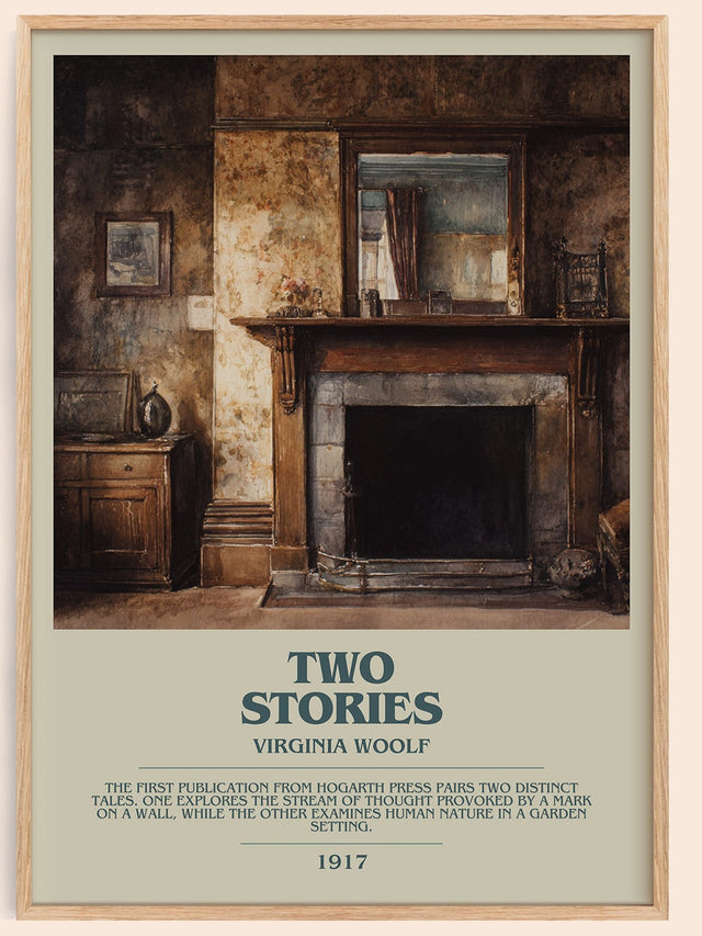 Two Stories Bookish Wall Art by Virginia Woolf