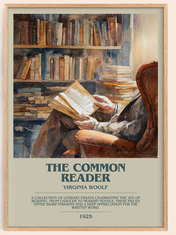 The Common Reader bookish book poster by Virginia Woolf – framed literary art print