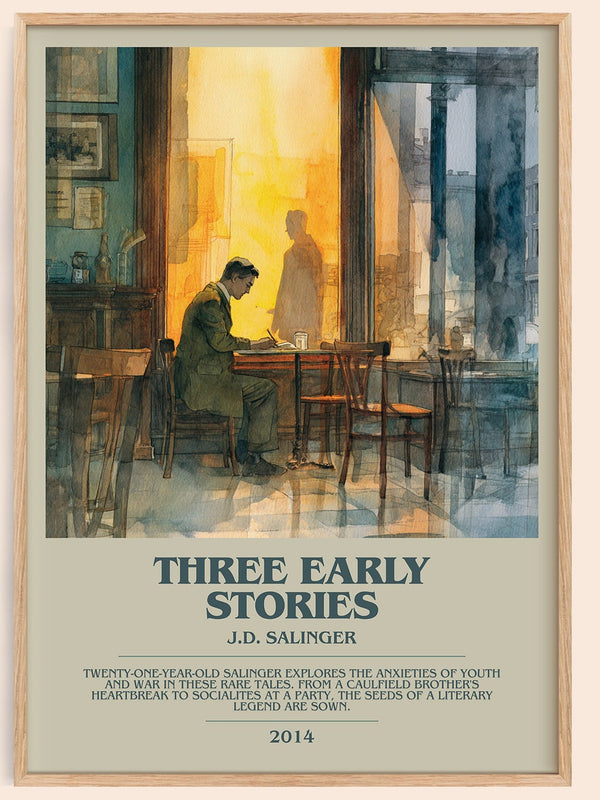 Three Early Stories bookish book poster by J. D. Salinger – framed literary art print