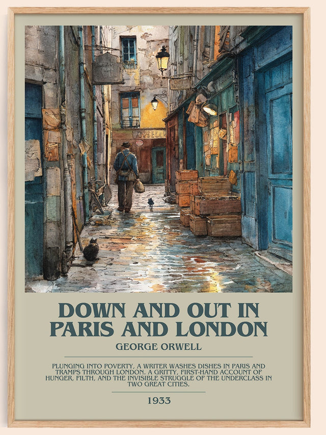 Down And Out In Paris And London Bookish Wall Art by George Orwell