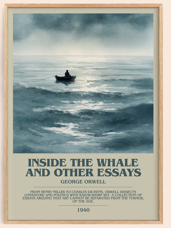 Inside the Whale and Other Essays bookish book poster by George Orwell – framed literary art print