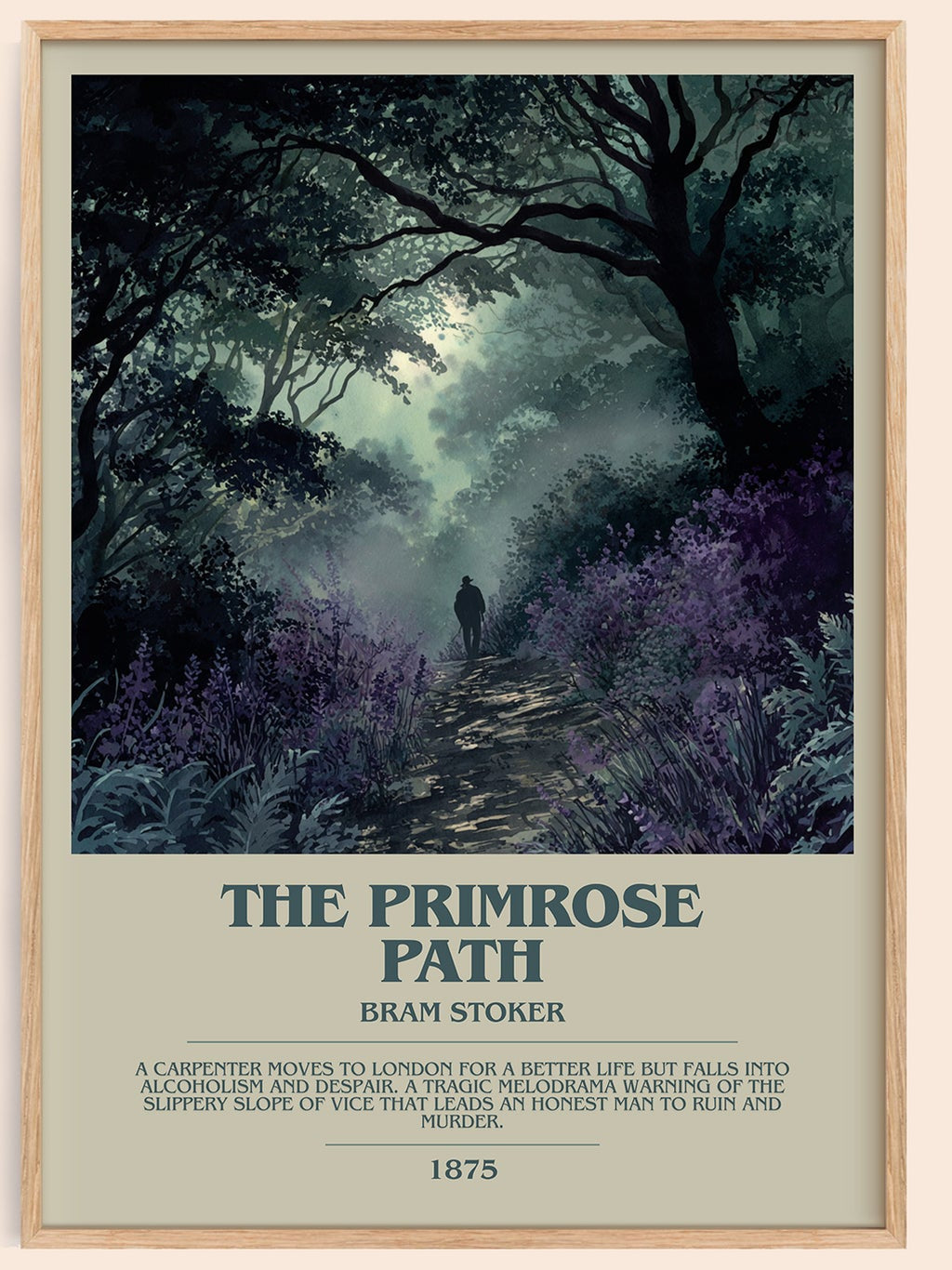The Primrose Path bookish book poster by Bram Stoker – framed literary art print