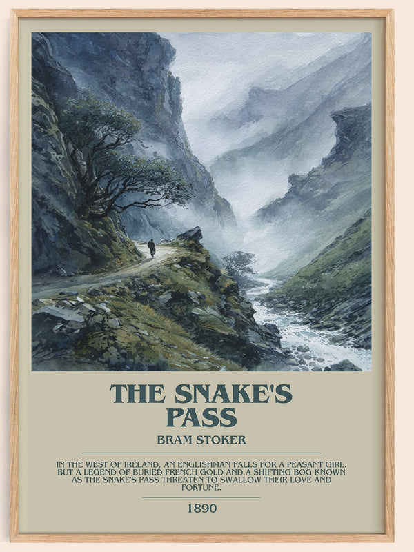 The Snake's Pass bookish book poster by Bram Stoker – framed literary art print
